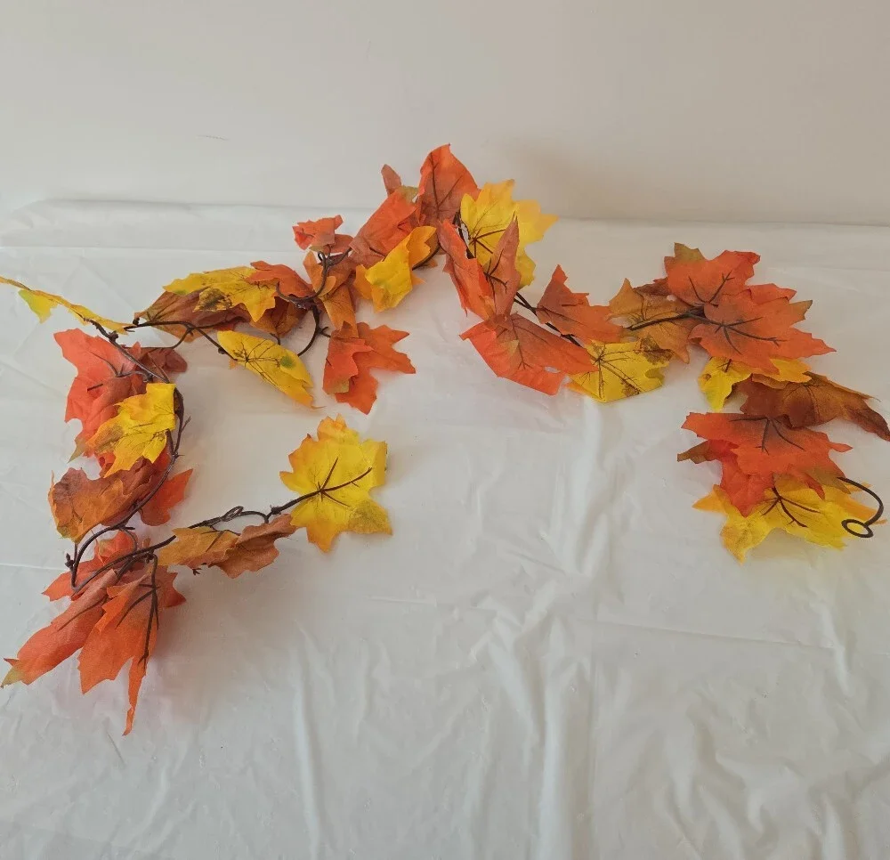 10-Pack Fall Leaf Garland Bundle | Autumn Harvest Thanksgiving Decor | NWT
